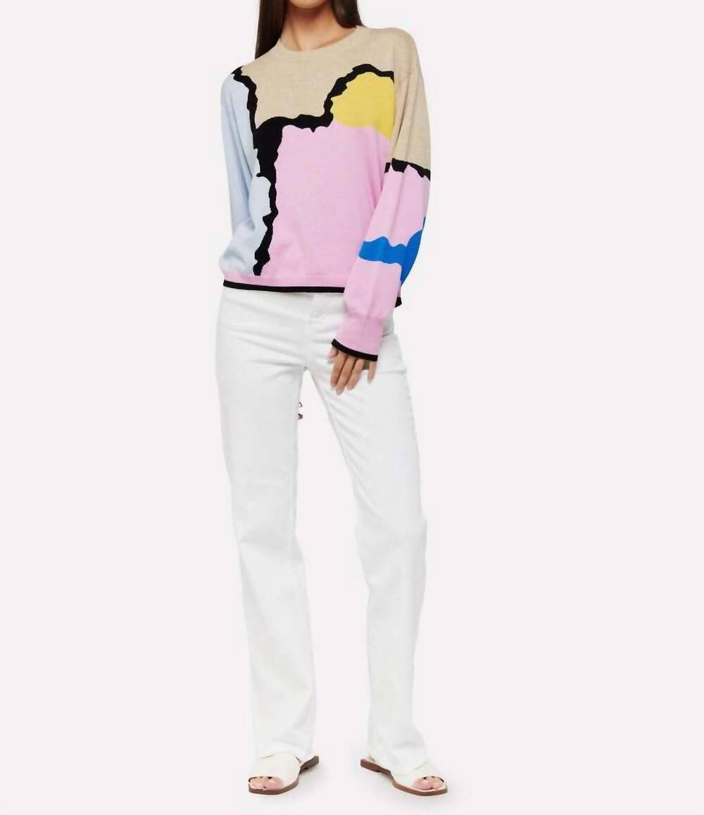 NEW BRODIE CASHMERE aubrey crew top in crema
